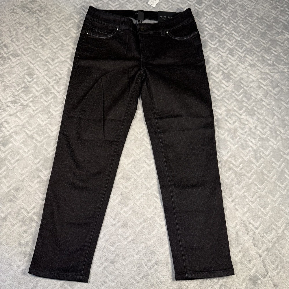 White House Black Market Black Skinny Crop Jeans Saint Honore Collection Size 4